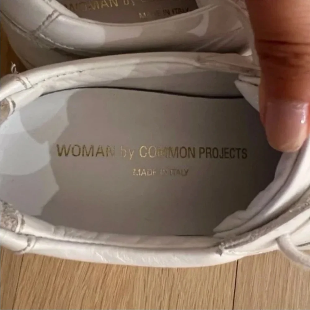 White Leather Common Projects BBall Low Rise Sneakers [Size 7]